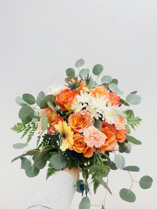 Bouquet Rose Gerber Daisy Carnation Chrysanthemum Orange White